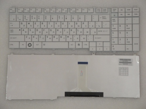 клавиатура для ноутбука toshiba l500, серебристая