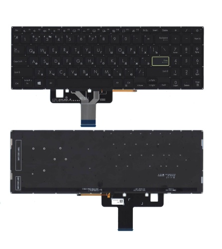 клавиатура для ноутбука asus vivobook e510ma, l510ma, m513ia, m513ua, черная с подсветкой