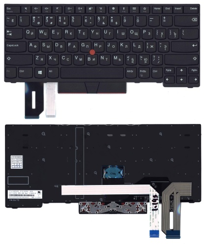 клавиатура для ноутбука lenovo thinkpad e480, e485, черная
