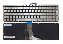 Клавиатура для ноутбука HP Pavilion 15-AB , серебристая с подсветкой