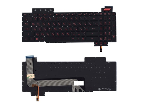 клавиатура для ноутбука asus fx63vm, fx63vd, fz63vm, fz63vd, zx63vd, fx503, черная с подсветкой