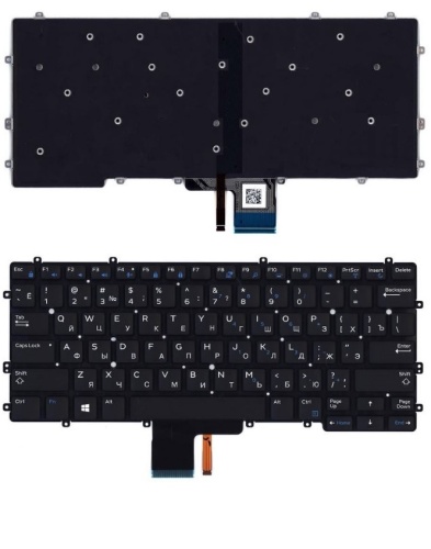 клавиатура для ноутбука dell latitude e7370, черная