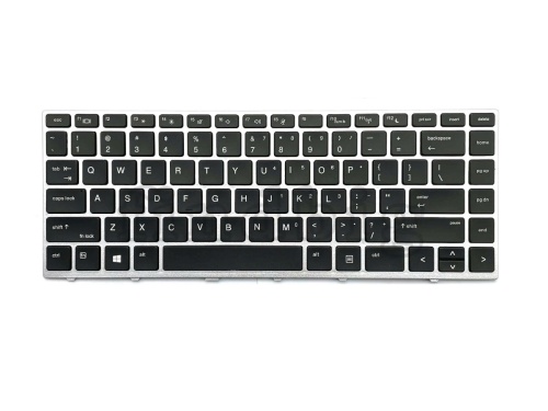 клавиатура для ноутбука hp  probook 430 g5, 445 g5, 440 g5 с серебряной рамкой