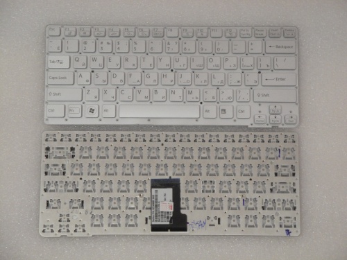 клавиатура для ноутбука sony vpc-ca, серебристая