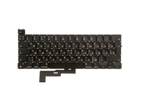 клавиатура для ноутбука macbook pro 13 retina touch bar m1 m2 a2338 late 2020 mid 2022, черная, большой enter
