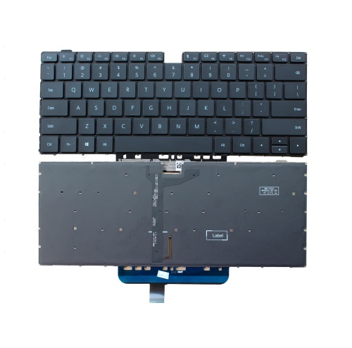 клавиатура для ноутбука huawei magicbook hbl-w29 черная, плоский enter, с подсветкой