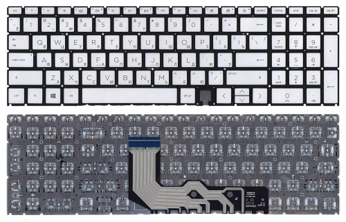 клавиатура для ноутбука hp envy 15-ed, 17-cg, серебро с подсветкой