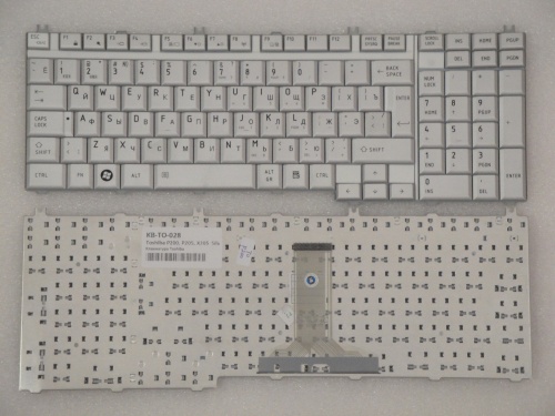 клавиатура для ноутбука toshiba p200, серебристая