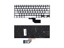 Клавиатура для ноутбука Asus VivoBook S13 S330 серебристая, с подсветкой