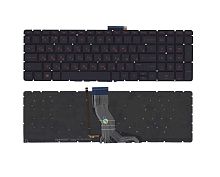 Клавиатура для ноутбука HP Omen 7-W000, 17-W100, 17-W200 черная, красные кнопки, с подсветкой