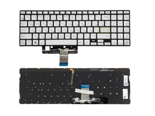 Клавиатура для ноутбука Asus VivoBook X521F, серебряная с подсветкой KB-AS-187 клавиатура для ноутбука asus vivobook x521f, серебряная с подсветкой