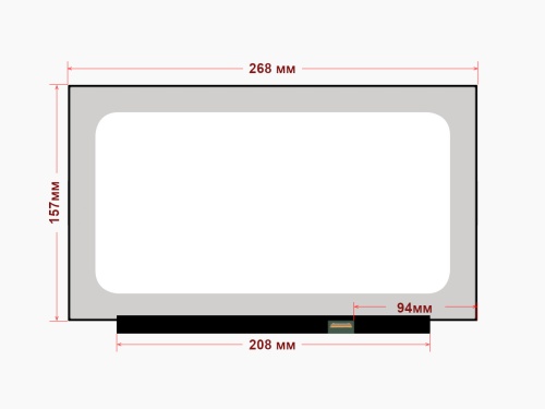 матрица n116hse-ej1, 11.6", 30 pin, 1920x1080, (268x157мм)